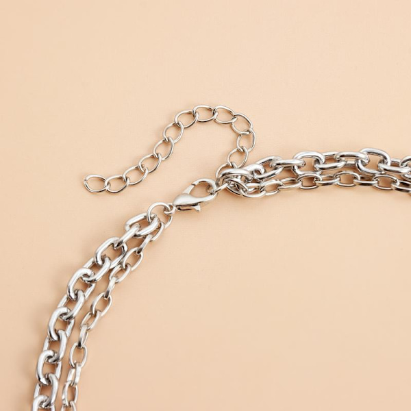 Mode Sort Rhinestone Kors Vedhæng Stablet Hjerte Halskæde W