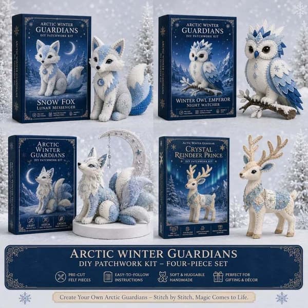 Arctic Winter Guardians DIY Patchwork Kit 3D Udstoppede Dyr Pr A1