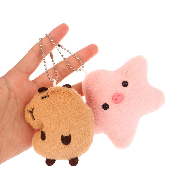 Capybara Plysj Dukke Stjerne Squeak Toy Cartoon Nøkkelring Anheng So A1