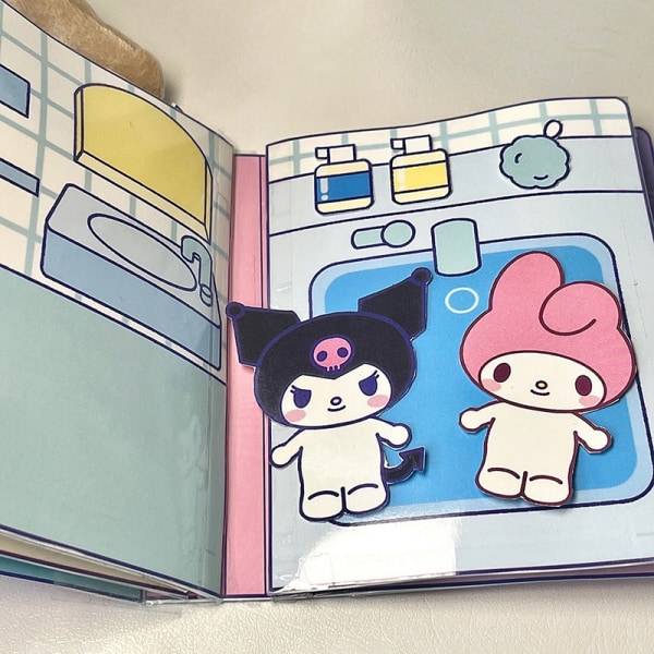 Gør-det-selv-frit legetøj stille bog Sanrio Doudou bog pædagogisk Kuromi A4
