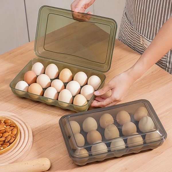 10/15 Grids Eggs Säilytyslaatikko Muovinen läpinäkyvä kannettava B2