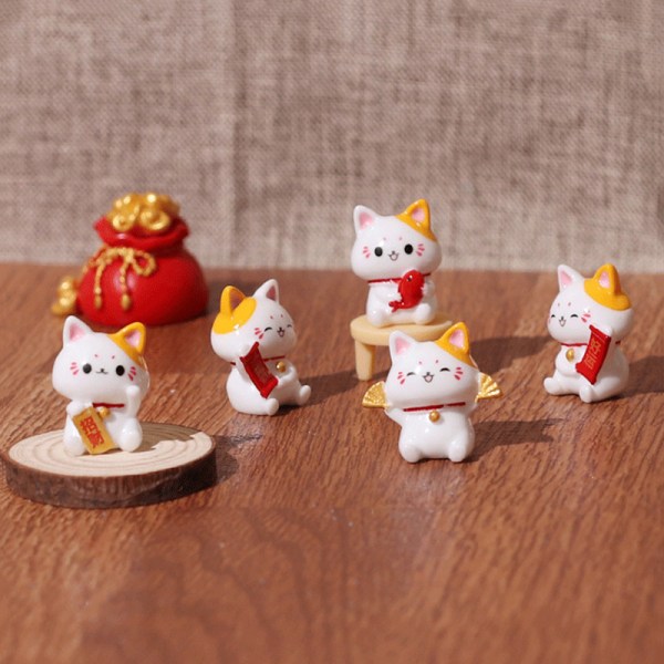 1kpl e New Year sarjakuva Lucky Cat Micro Landscape Hartsi Cat Micr F