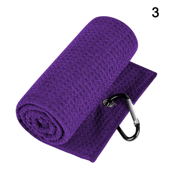 30x50cm golfhåndklæde med krog 4farvet mikrofiberstof til golf Purple