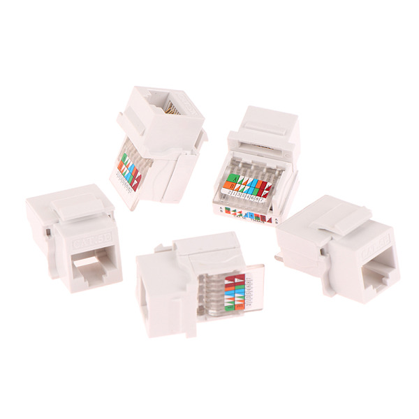 5 STK RJ45-kontaktinformasjon Stikkontakt Datamaskinuttak Kabel Ad White