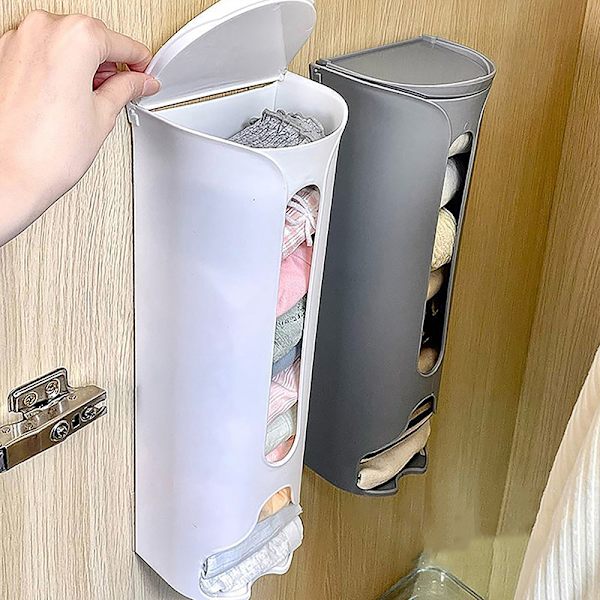 Væghængende affaldspose Opbevaringsboks Køkken Plastposeholder Gray