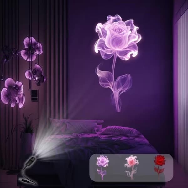 Drømmende blomstermønster USB-projeksjonslys med tre mønstre