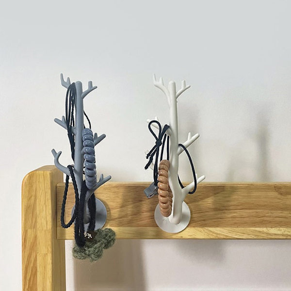 Grenkrok Veggdekor Nøkkelholder Organer Oppbevaring Sticky Hooks White
