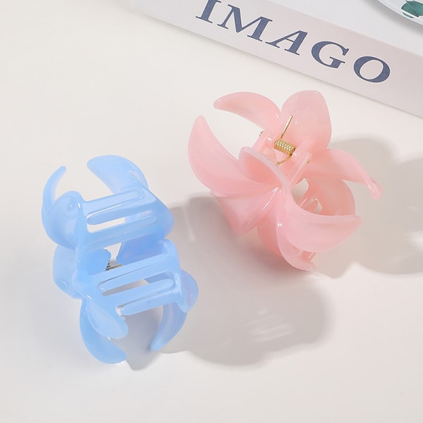 Nye Matte Flower Claw Clips Kvinder Hårklør Floral e Girls Hai A5