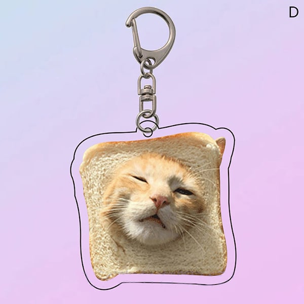 Creative e Toast Cat akryyliavaimenperä Funny Kawaii Animal Penda B
