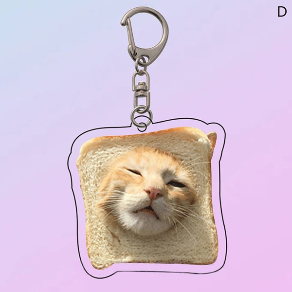 Creative e Toast Cat akryyliavaimenperä Funny Kawaii Animal Penda D