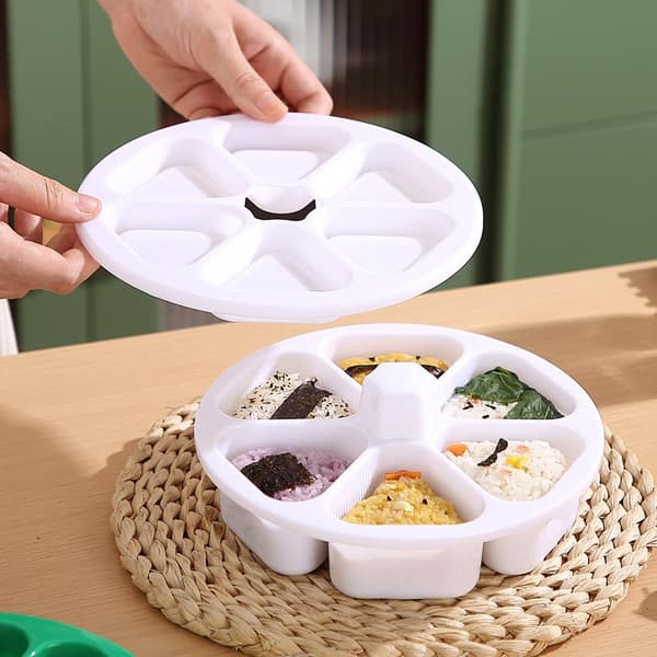 Risbollform Triangulär Bento Lunchlåda Sushi Tillverkningsverktyg Red