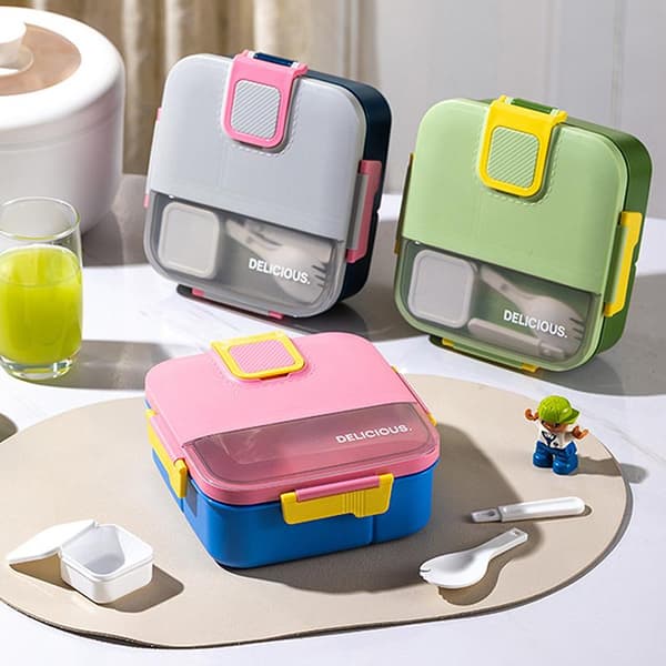 Matboks Plast Matboks for Kontorarbeidere med Bestikk Green