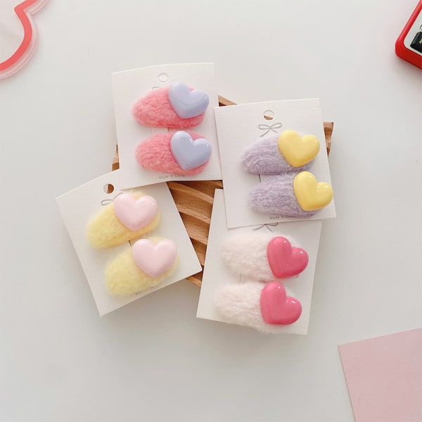 Pehmo Heart Hiusklipsit Candy Color Lasten Mini Hiusklipsit Hea A1