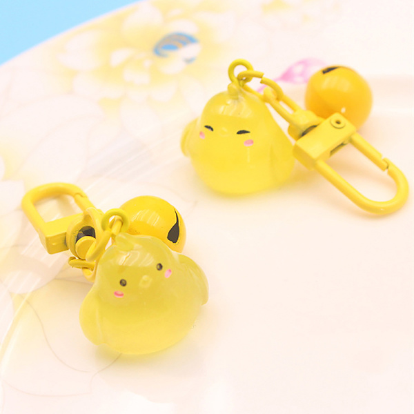 Luminous Peace Chicken Key Chain Cartoon Animal Pendant Keyring A