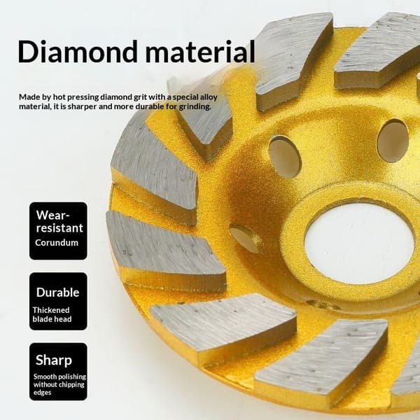 4″ Betong Turbo Diamant Slipeskive 12 Segmenter For Ma