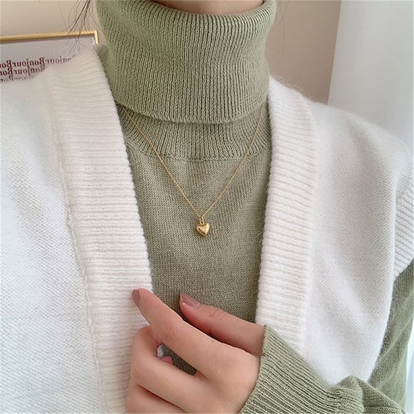 1 Stk Simple Heart Shape Halskæde New Fashion Sweater Chain Acc