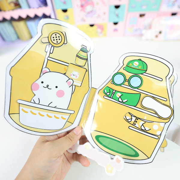 Hamster Banana Milk Quiet Book Handgjord DIY Sticker Book Kid De