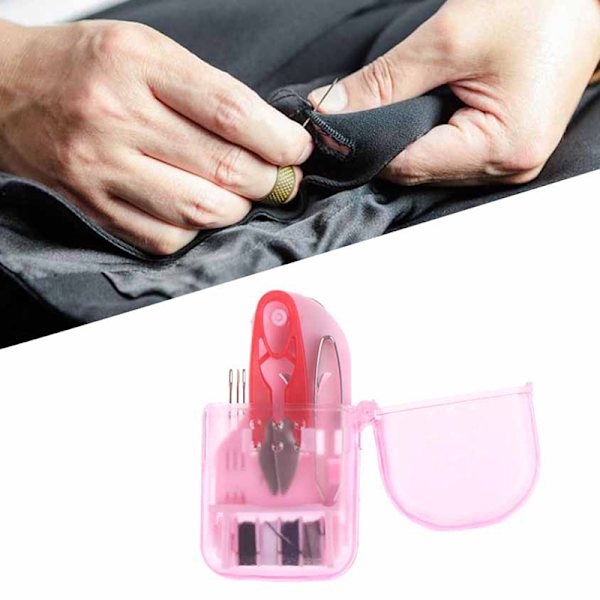 Hem Resor Bärbar Mini Bärbar sömnadssats Syboxsömnad Pink