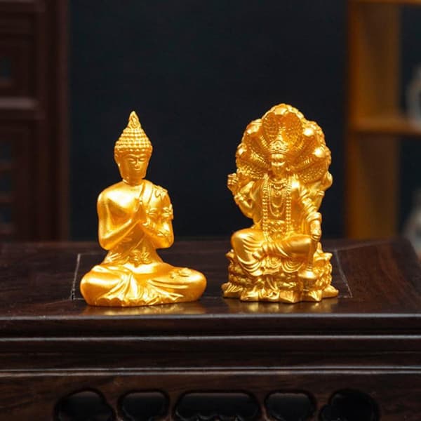 Tibetanska miniatyr Buddha-statyer 4pcs
