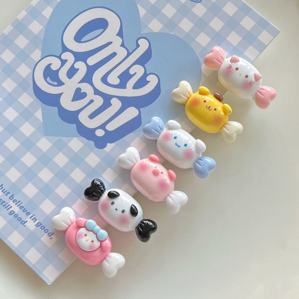 1 STK/6 STK Cartoon Candy Barrettes Mini Resin hårnål for jenter C A5