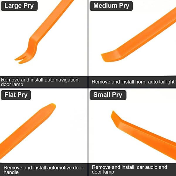 11/19 stk. værktøj til fjernelse af beklædning, klips, tang, polstringsfjerner til bil Black 11pcs