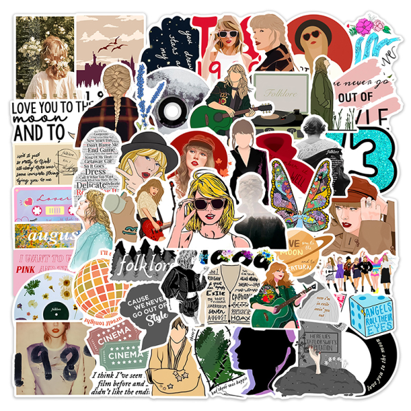 50 kpl Uusi albumi Midnights Taylor Sticker Swift Decals