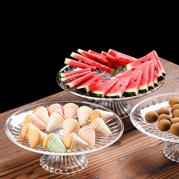 Akrylklara serveringsfat Frukt Dessert Salladsbricka Cupcake D M