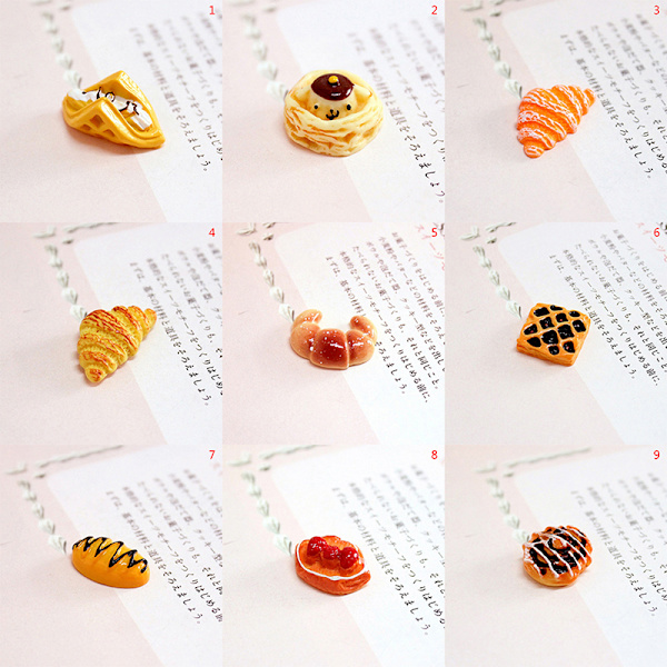 3ST Dockhus Miniatyr Konstgjord Fake Cake bröd kex Ki 5(Croissant C)