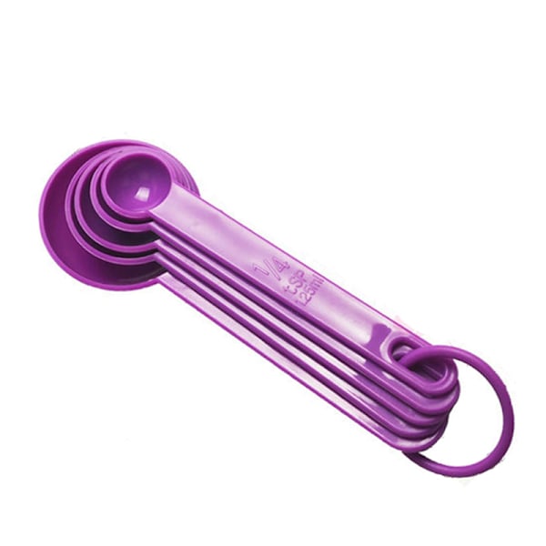 5st Bakning Matlagningsredskap Plast Mätsked Mätsnutt Purple