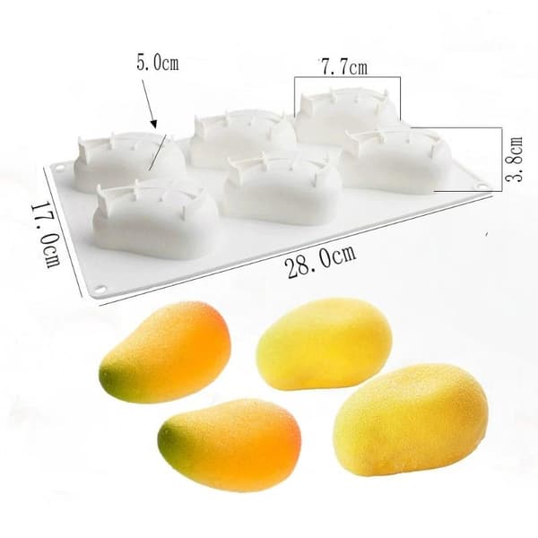 3D Mango Silikon Kakeformer Fest Bakverk Fruktmousse