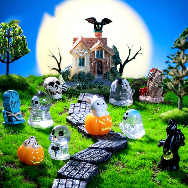 Halloween Mini Resin Craft Ornamenter Mini Fairy Garden Landskab A6