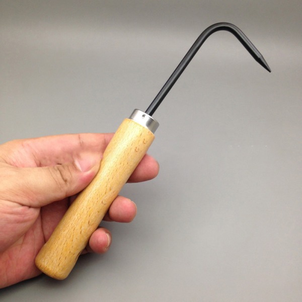 Fast kolstål Bonsai Tools Krok Trähandtag Slitstarkt gräs White