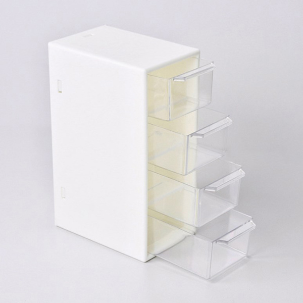 Desktop kosmetisk förvaringslåda 4 lådor Case Smal