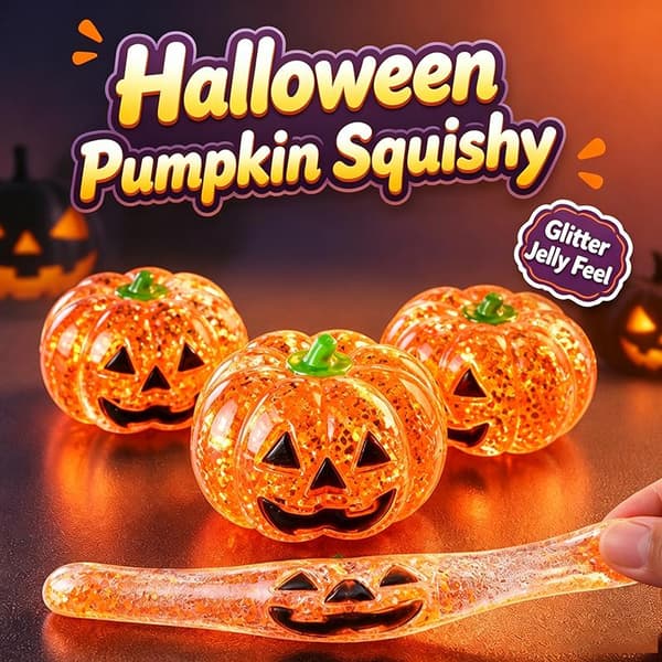 Halloween Glitter Græskar Klemmelegetøj Elastisk Til Halloween A7
