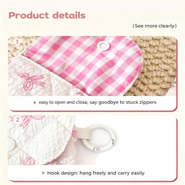 n Style Bomuldsbrilleopbevaringspose Sød Læbestiftspose Multi-Funktionel Rose red