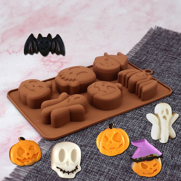 1 STK Silikone Chokolade Bageforme Halloween Græskar Kage Deco