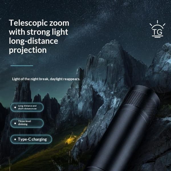 Super Bright LED Aluminiumlegering Lommelygte Genopladelig Lygte O A
