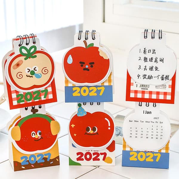 2027 Skrivebordskalender Mini Bærbar Reisekalender Perfekt For H A4