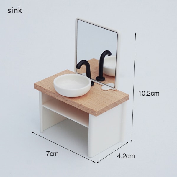 1/12 Dukkehus Servant Kar Toalett Modell Dukkehus Mini Bathro A2