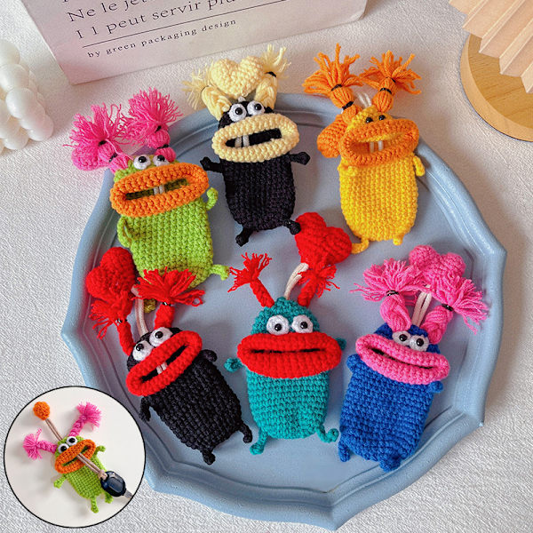 Creative e Cartoon Car Key Pack Pølse Munn Strikke Ull Bil A5