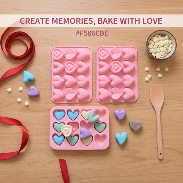 12 Konsepsjon 6 Hjerteformet Bakeform Silikon DIY Godteri Kake