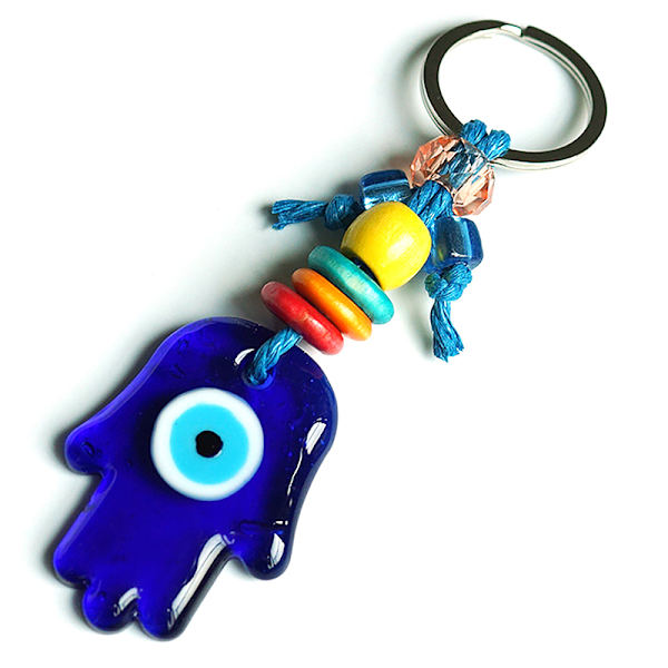 Creative Star Palm Styling Glass Blue Pendant Nyckelring Väska Char A2