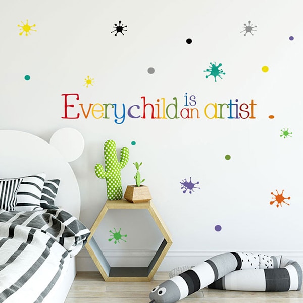 Jokainen lapsi on taiteilija Wall Sticker Englannin sananlaskujen makuuhuone