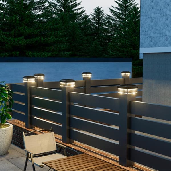 1 stk. Solar LED-stolpehættelys IP65 Vandtæt Solar Hegn 6X6cm