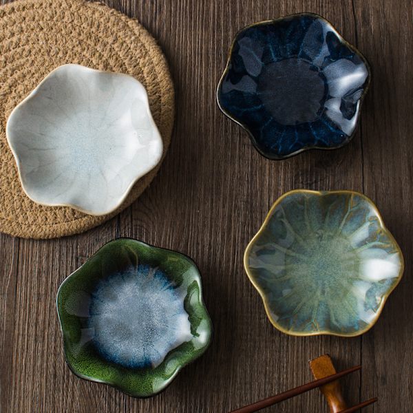 1 Stk Keramisk Smagsfad Blomsterform Porcelænsnøddefad Lille N7