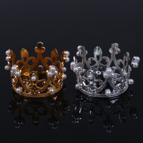 Kronprinsessan Topper Crystal Pearl hårprydnader för bröllop Silver