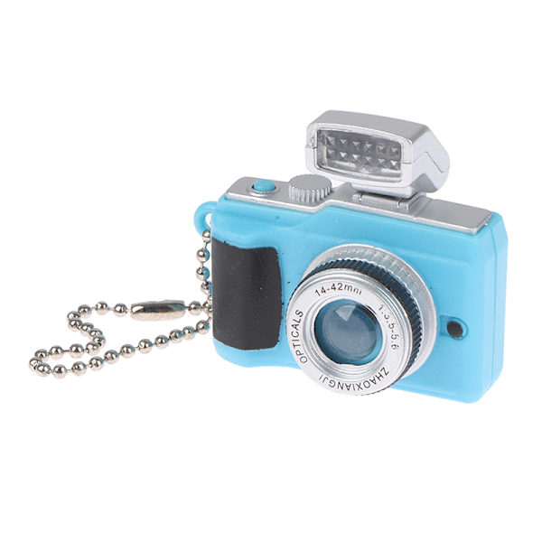 Mini digitalkamera modell 1:12 Dockhuskamera LED-blixtnyckel Blue