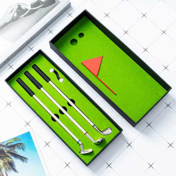 Luksus Golf Gave Kuglepenne Sæt Desktop Mini Golf Grøn Met