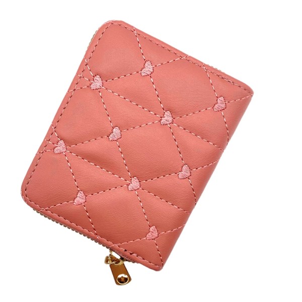 PU Leather Fashion Brodert Love Small Card Holder Multi-bil A2