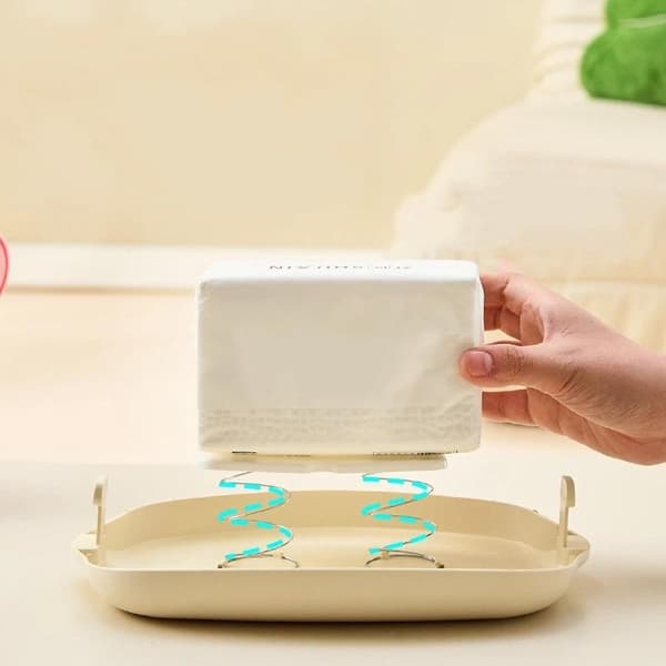Lett luksus vevboks Myk vanntett vevboksdeksel Plast White